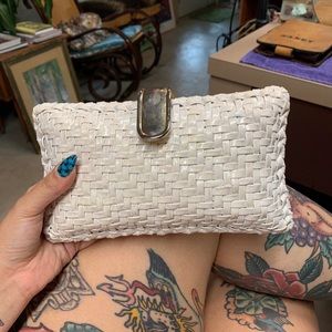 Ranora white wicker vintage purse 1970’s